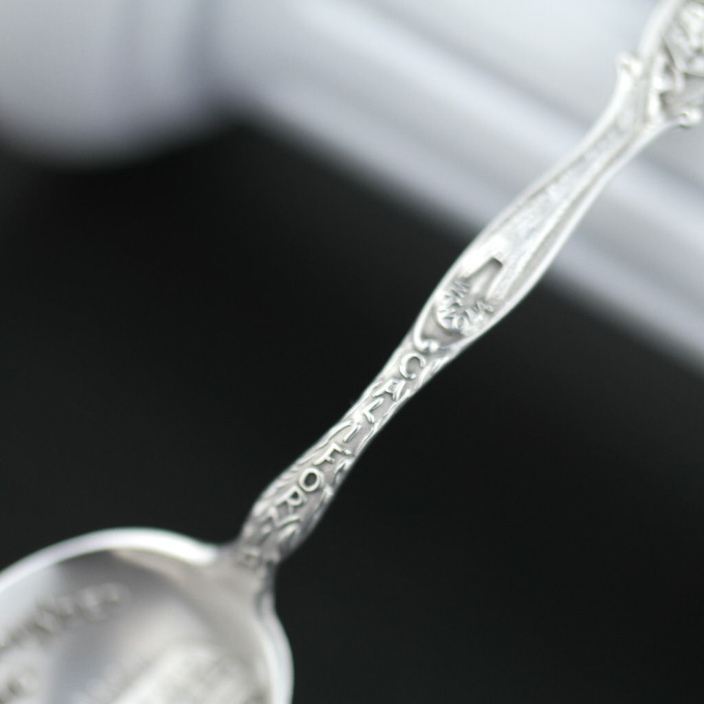 Cuchara antigua de plata de primera ley California Los Ángeles 1814 Eureka 1770