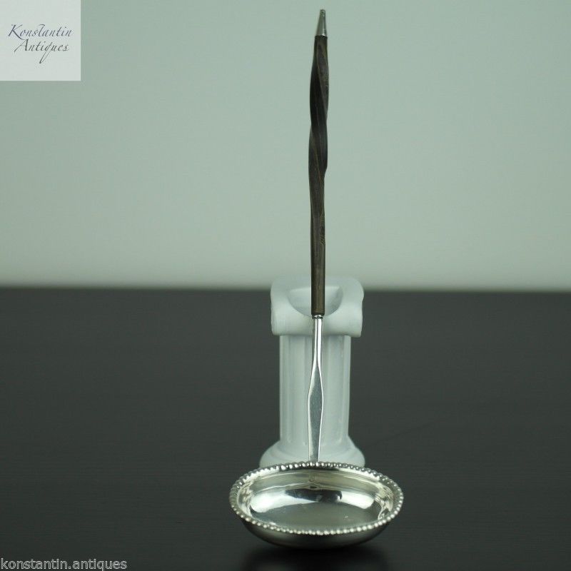 Antique Georgian Toddy ladle solid silver wood handle British Empire great gift