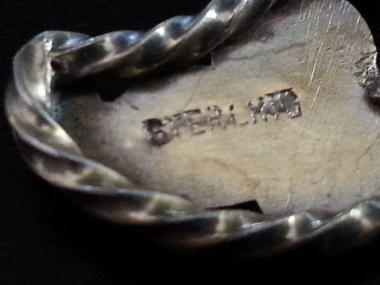 Cuchara giratoria de esmalte chapado en oro de plata de ley antigua Denver EE.UU.