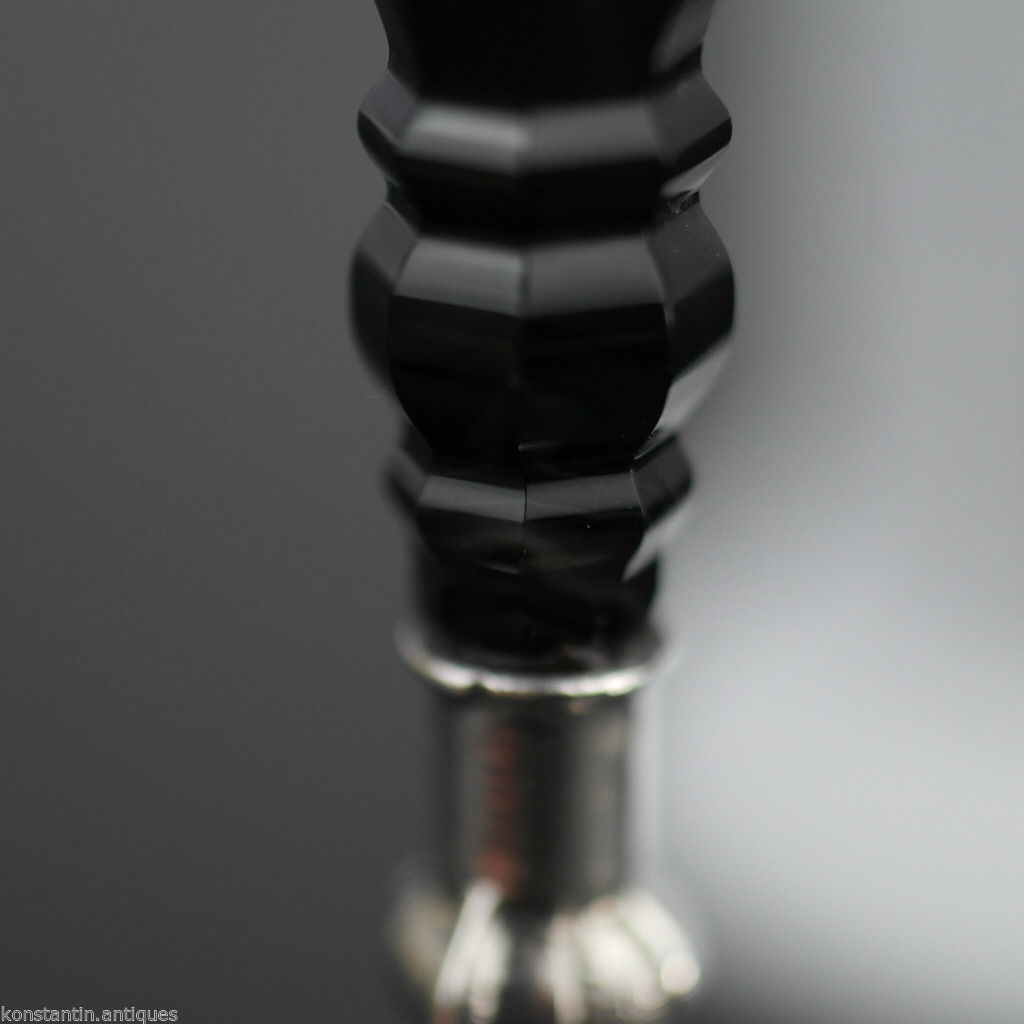 Antiguo sello de cera con mango de ágata natural de plata maciza del siglo XVIII M 