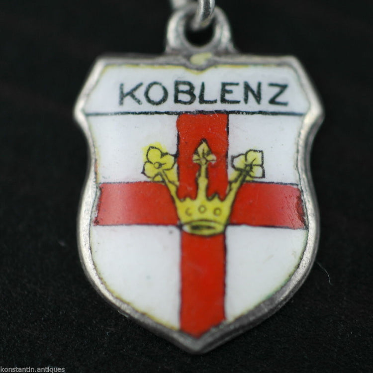 Vintage Koblenz Emaille 800 REU Silber Charm-Anhänger