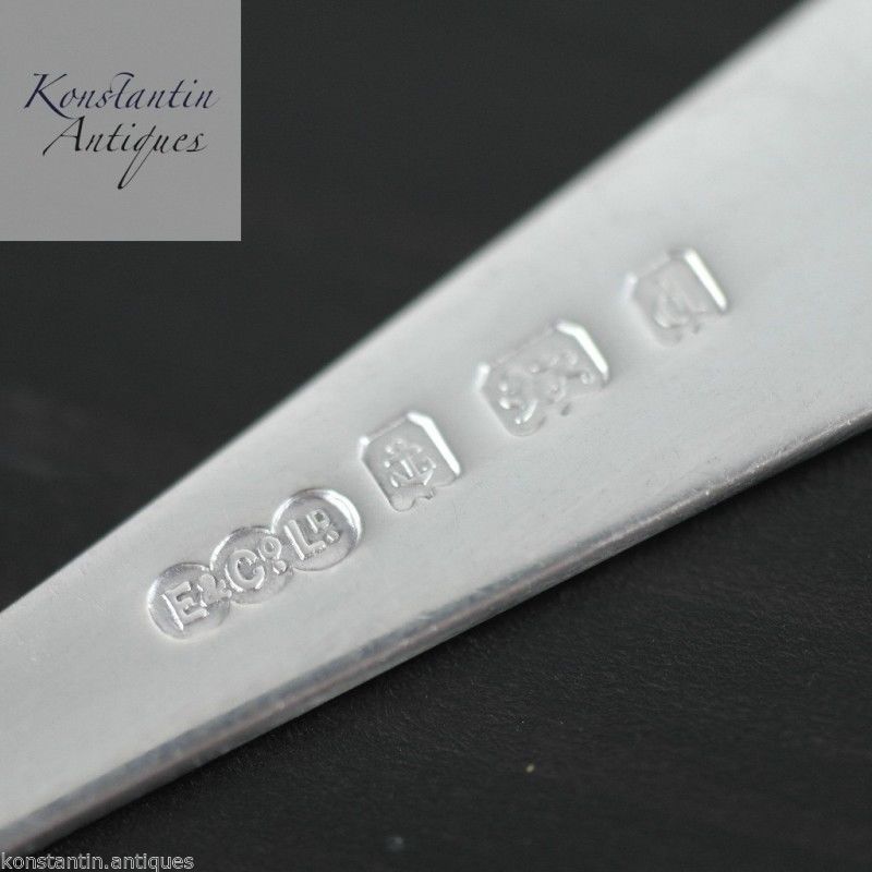 Antigua cuchara de bayas de plata de ley de 1903 Birmingham Nora Victoriana