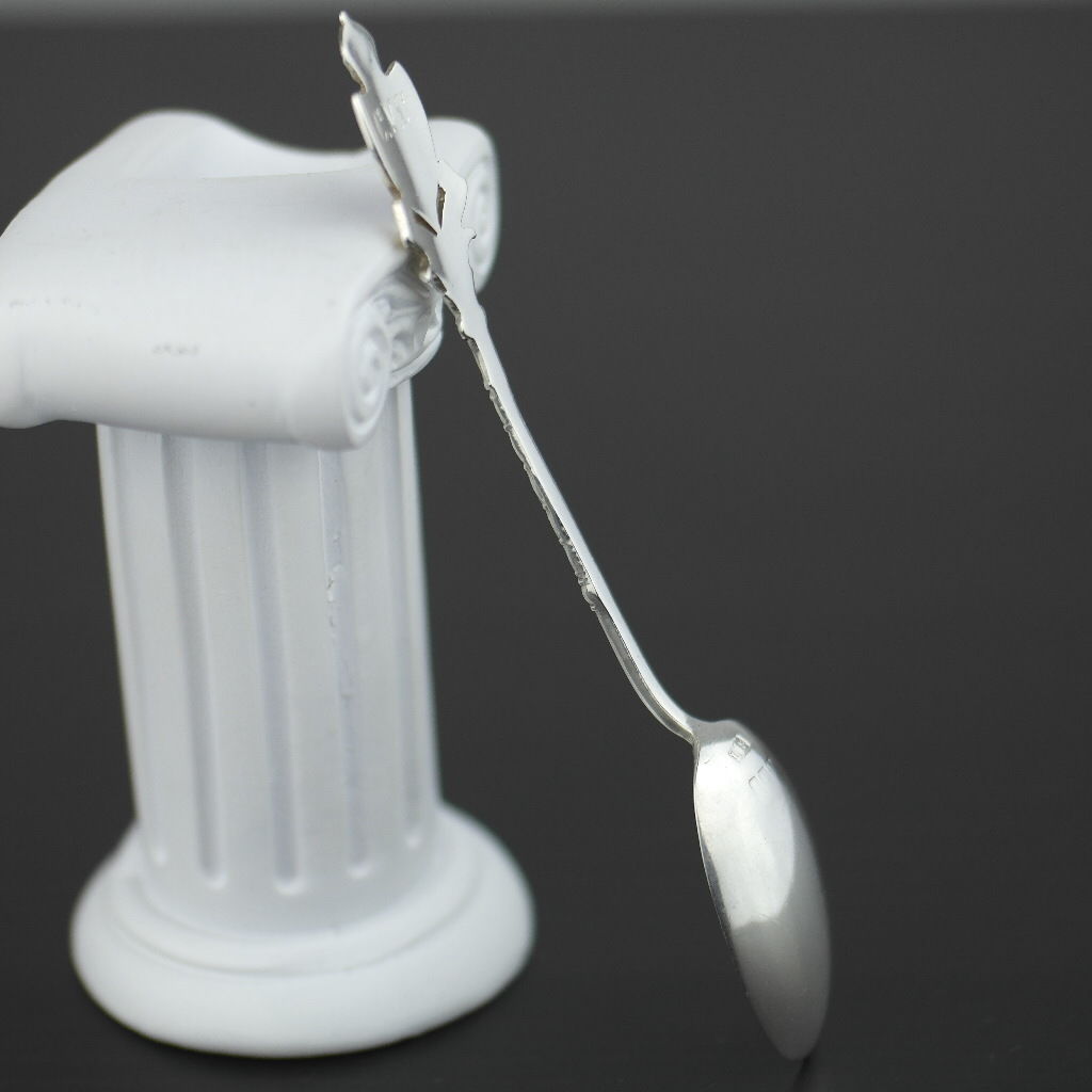 Antique 1915 enamel sterling silver spoon CVC England Birmingham British Empire