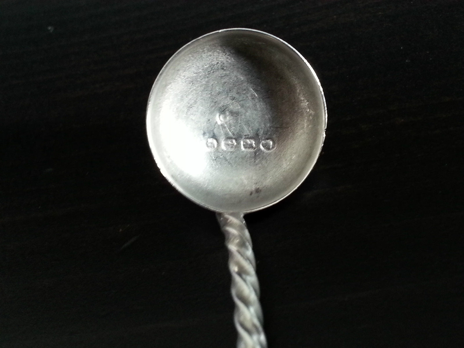 Antique 1881 sterling silver spoon apostle salt mustard great Victorian