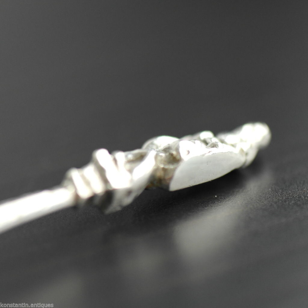 Cuchara de unción grande de plata de ley HANAU antigua del siglo XIX