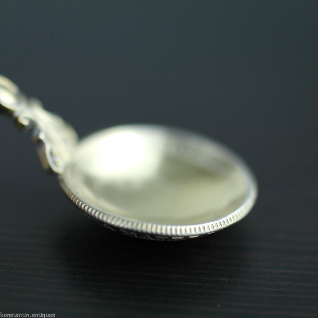 Antique 1835 gold plated solid silver 20 Kreuzer coin spoon Francis II Holy Roman Emperor 800 German