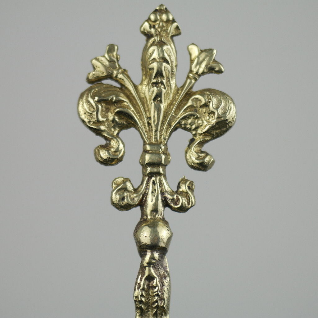 Antique solid brass ornamented strainer French Royal flower dancing couple eagle