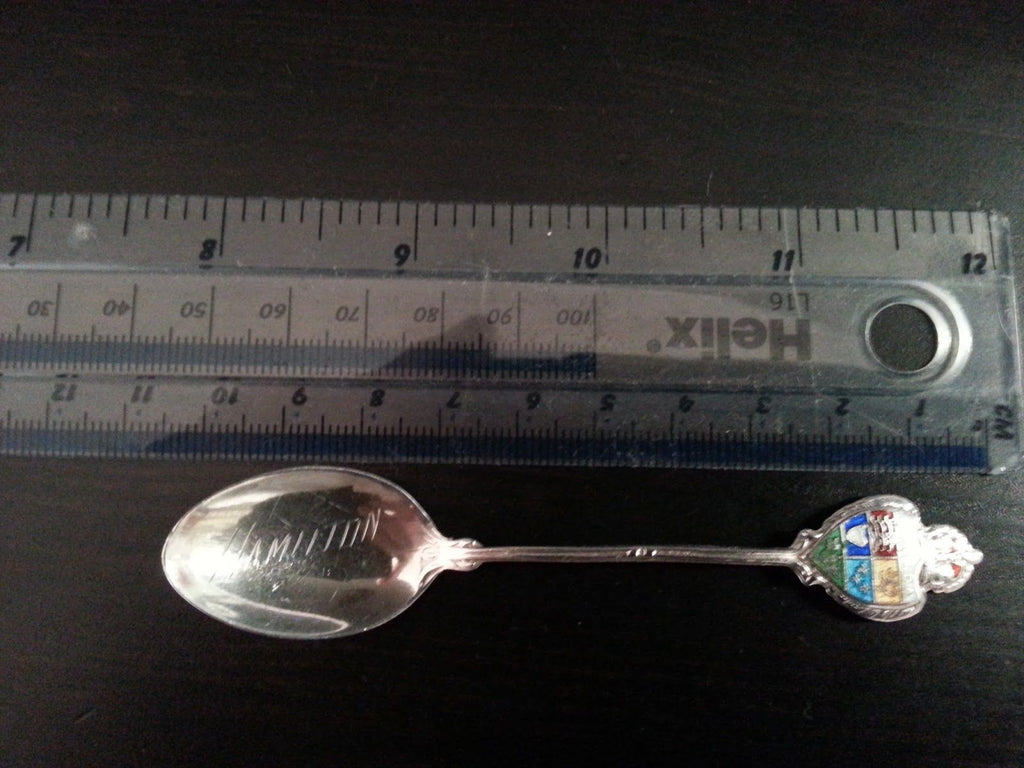 Art Deco Emaille-Löffel aus Sterlingsilber Hamilton Canada BMco