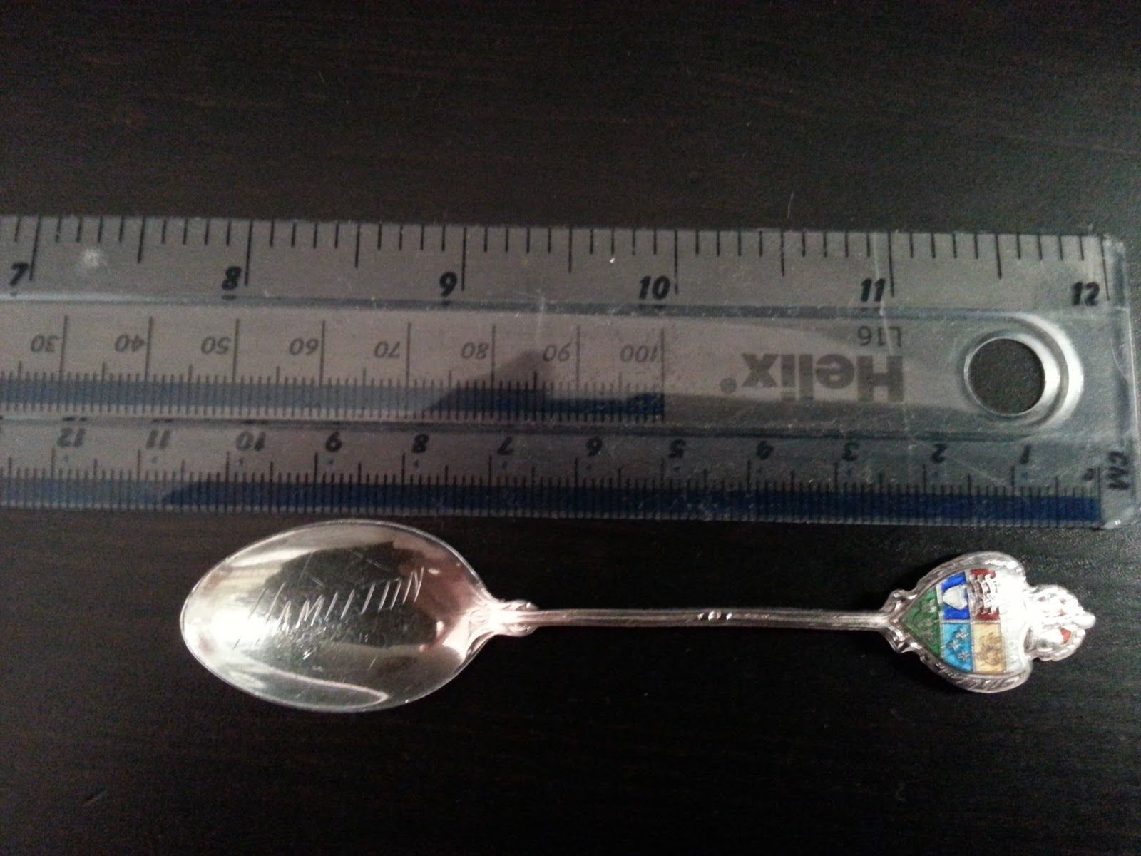Art Deco enamel sterling silver spoon Hamilton Canada BMco