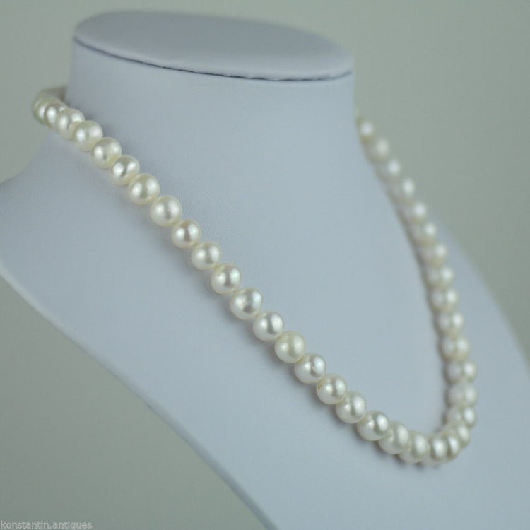 Süßwasserperlen-Halskette mit Perlenverschluss aus Sterlingsilber 