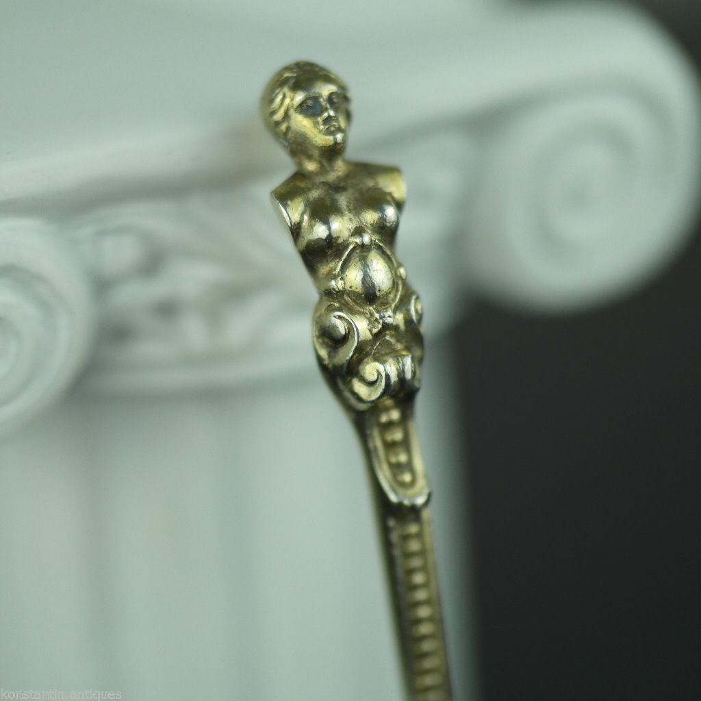 Antiker 20-Kreuzer-Münzlöffel aus vergoldetem massivem Silber aus dem Jahr 1830, Franz II., Kaiser des Heiligen Römischen Reiches, Kaiserreich 800