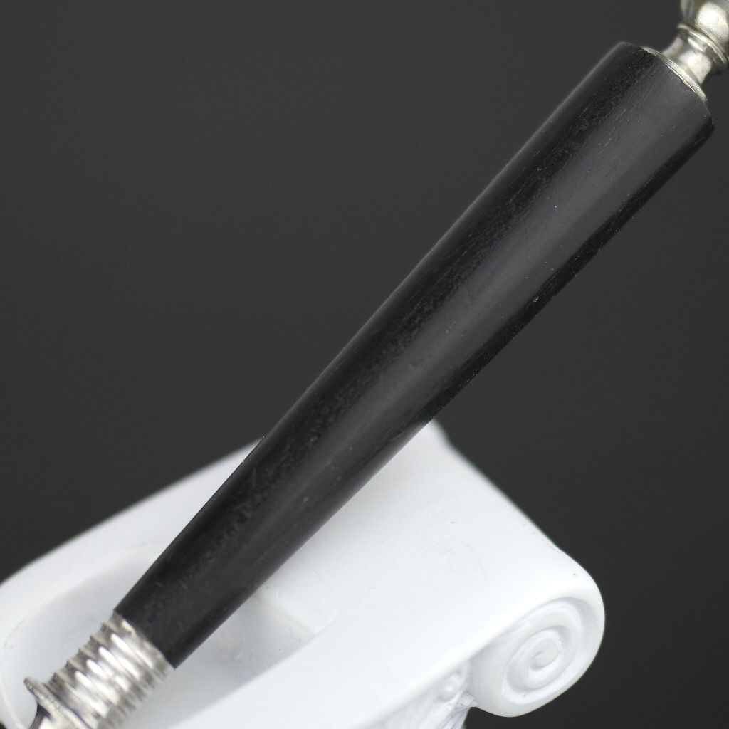 Antique silver plated fork with black solid wood handle British Empire