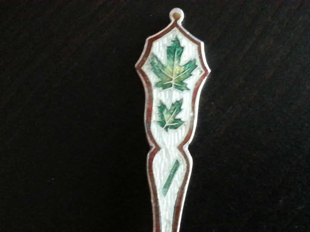Antiker Emaille-Löffel aus Sterlingsilber, Montreal, Kanada