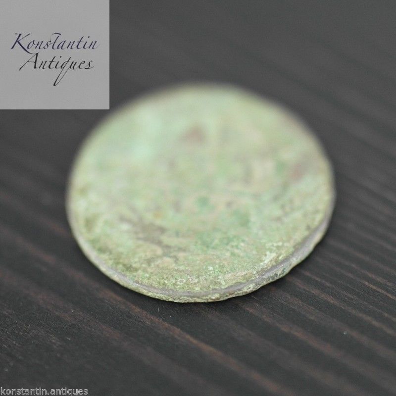 Moneda antigua de 1746 denga kopeks Emperador Isabel del Imperio Ruso siglo XVIII