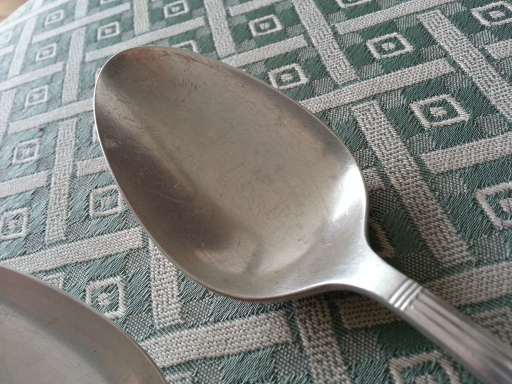 Vintage Community silver plated decorated two serving spoons British Empire