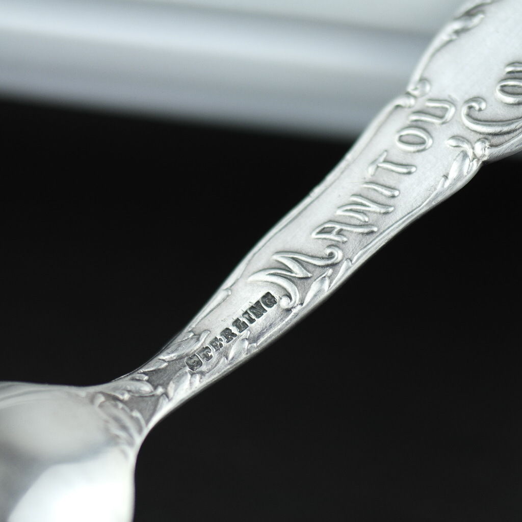 Antique sterling silver spoon Manitou Colorado USA ornamented picture