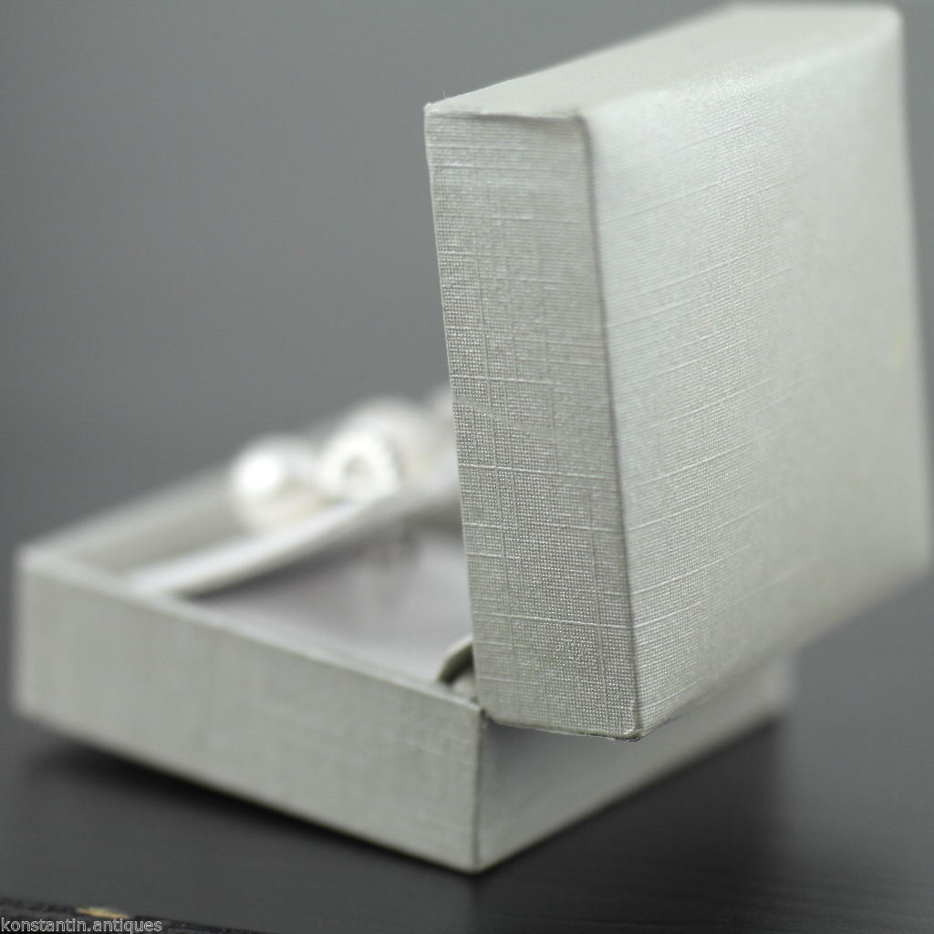 Stylish sterling silver cultured pearls earrings CZ Lucoral 925 boxed