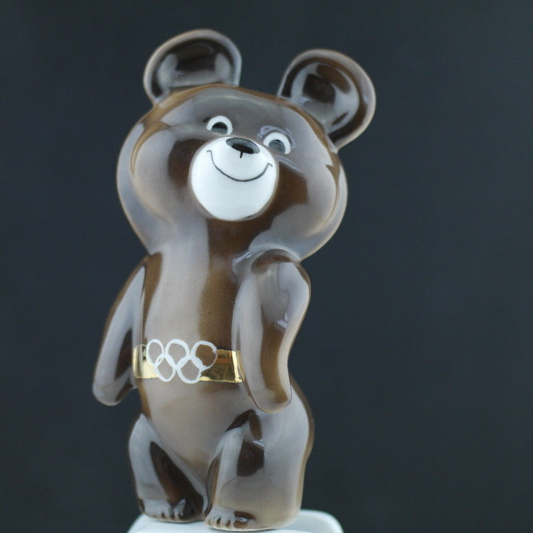 Vintage Moscow 1980 Olympic Games symbol Bear Mascot USSR Dulevo porcelain gift