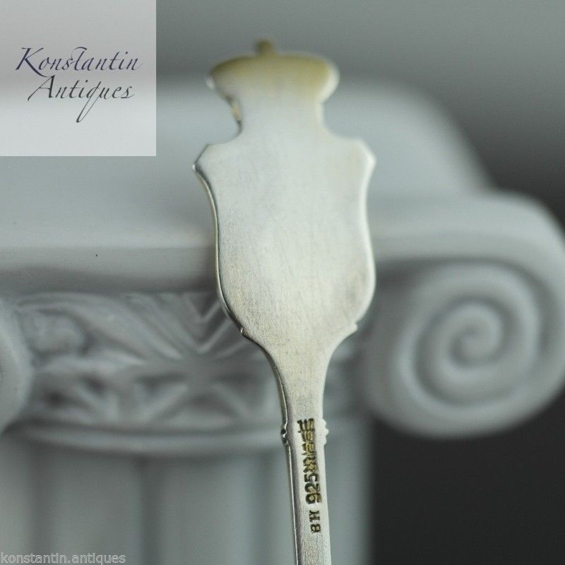 Antiker Emaillelöffel aus Sterlingsilber von Bernhardhertz, Norwegen, David Andersen, Dänemark