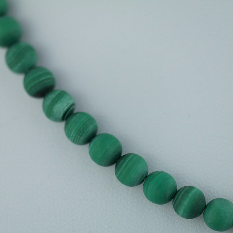 Antique malachite beads necklace with solid silver lock Portugal