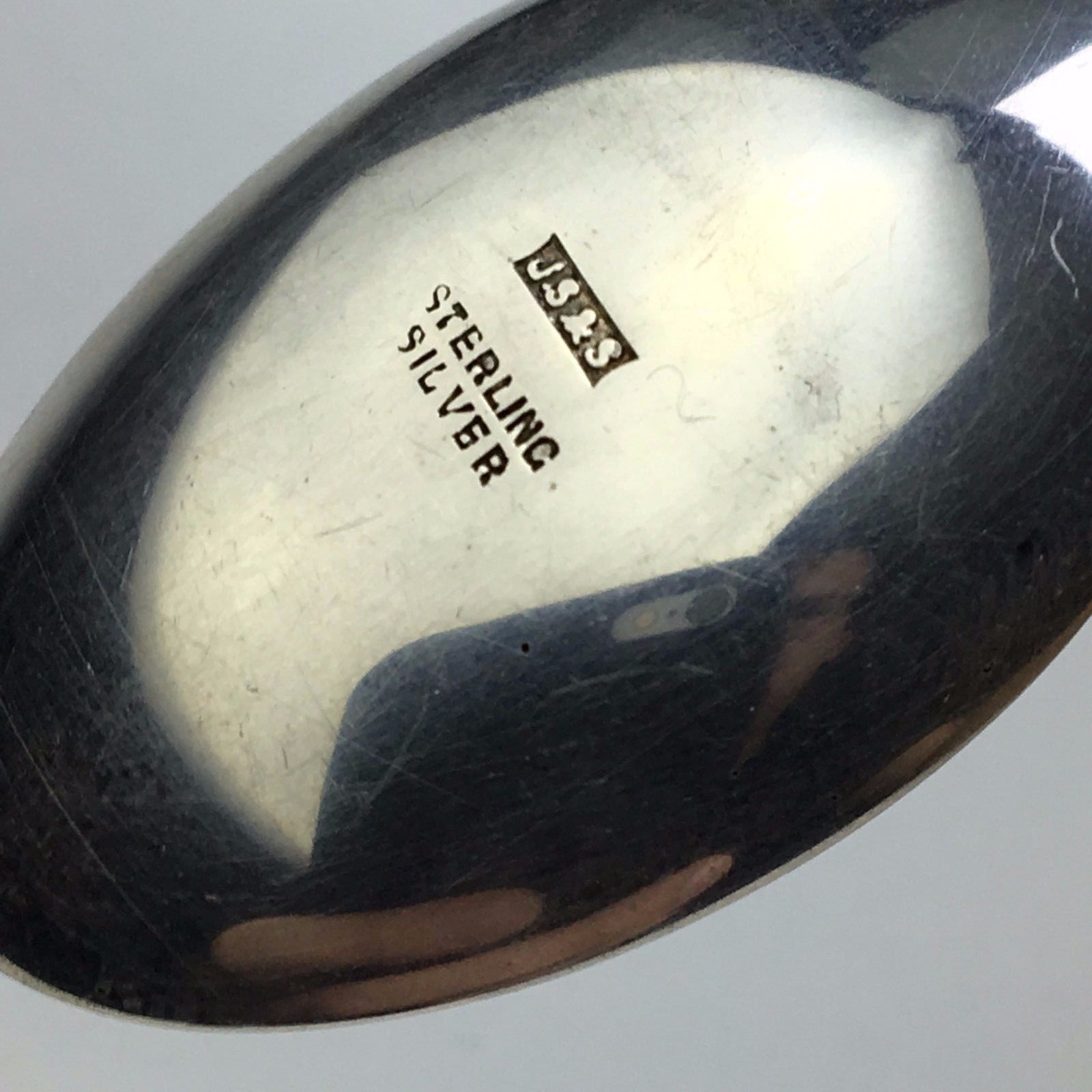 Antique sterling silver spoon with green Jade handle