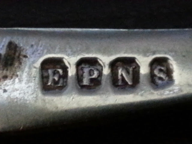 Antique silver plated serving fork  British Empire