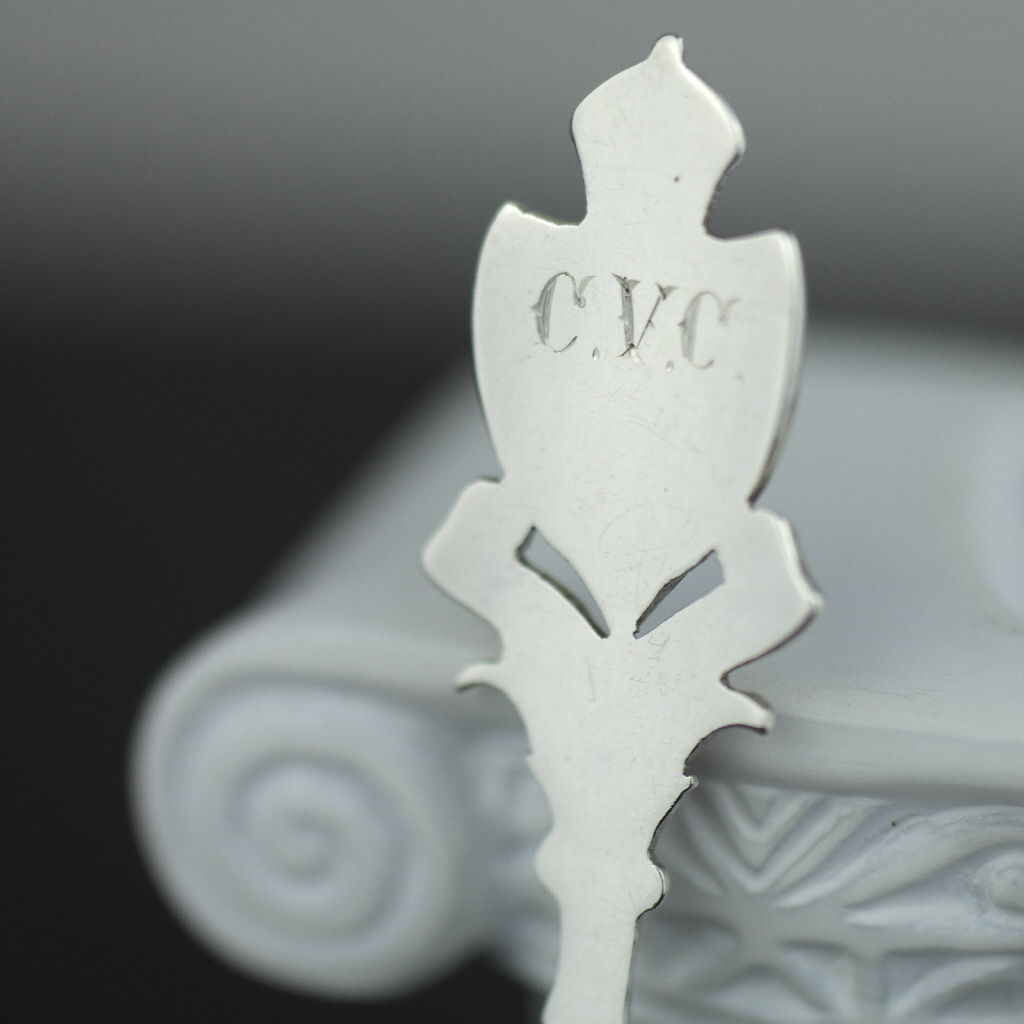 Antique 1915 enamel sterling silver spoon CVC England Birmingham British Empire