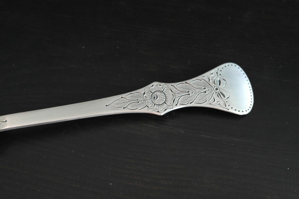 Antique solid silver powder sifter spoon Norway 830S TH Marthinsen