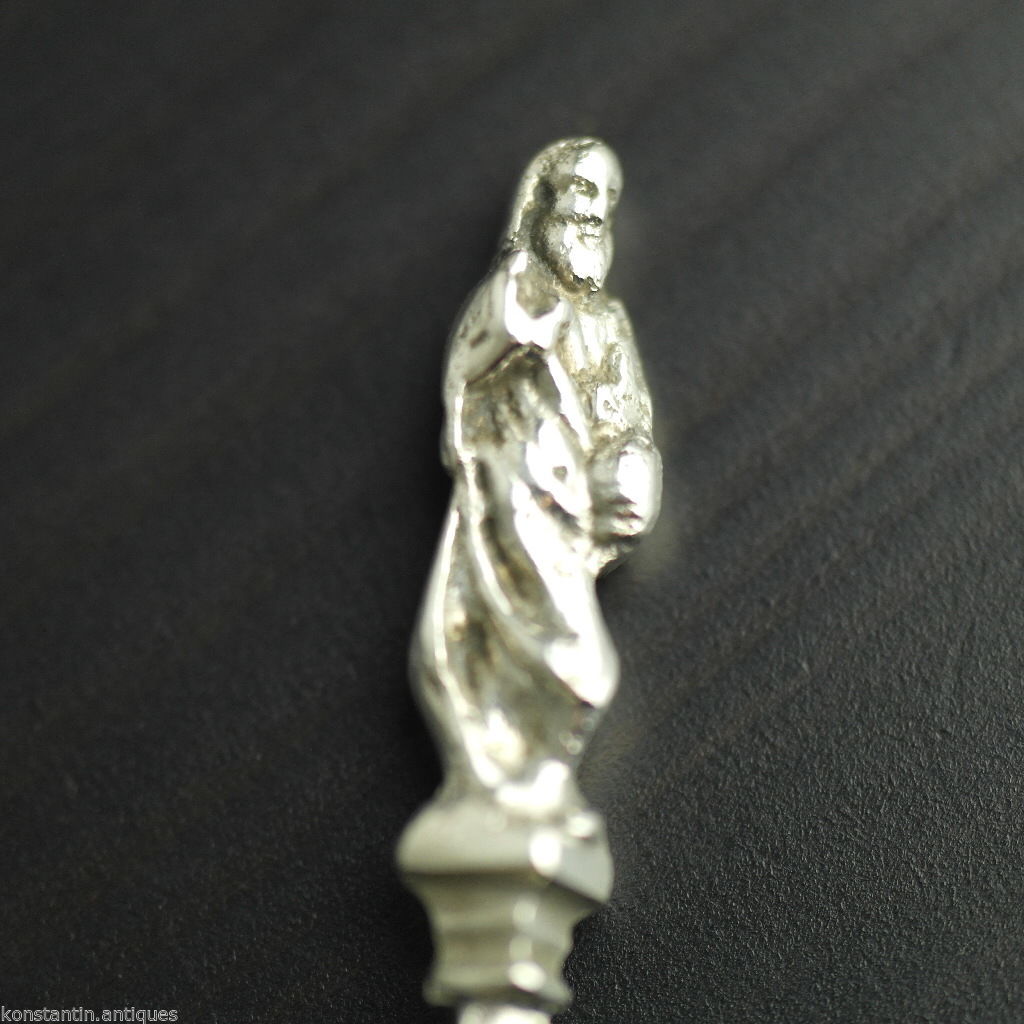 Antique 19thC HANAU sterling silver large anointing spoon