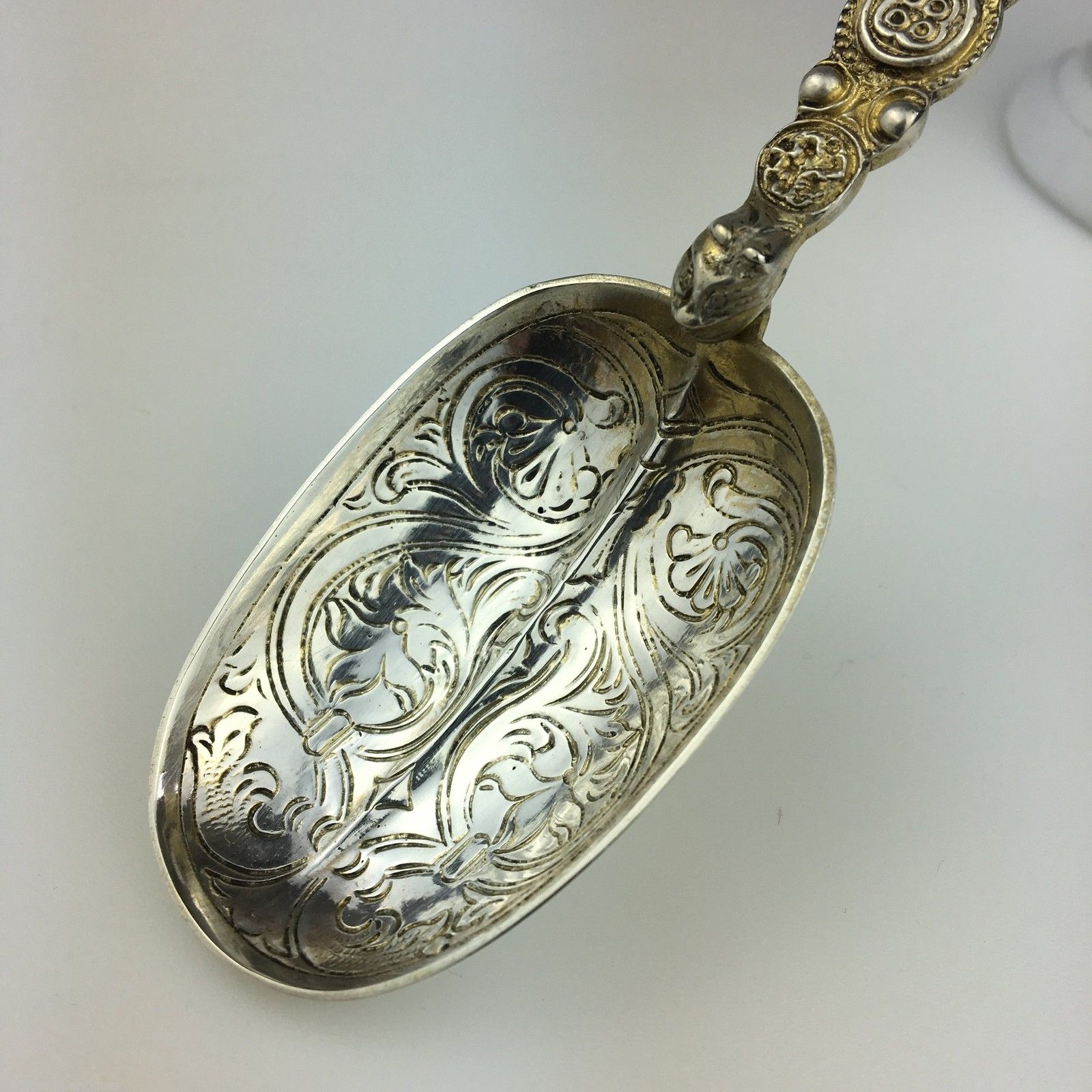 Antiker Salblöffel aus Sterlingsilber aus dem Jahr 1910, London, Britisches Empire