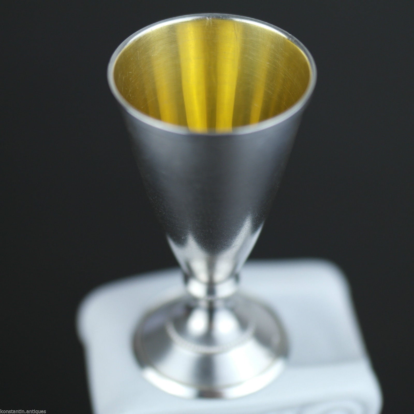 Copa chapada en oro de plata maciza del siglo XX estilo antiguo Estonia URSS