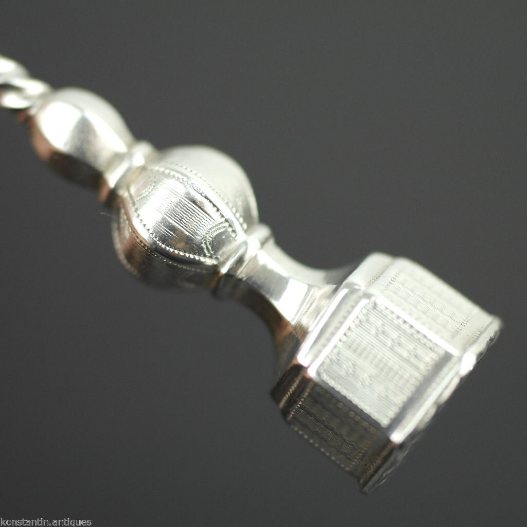 Cuchara antigua de plata maciza de 1838 para triturar azúcar Imperio Francés Minevra 950