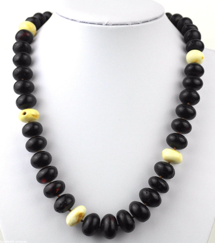 Genuine Baltic Amber beads necklace White egg yolk Dragon blood