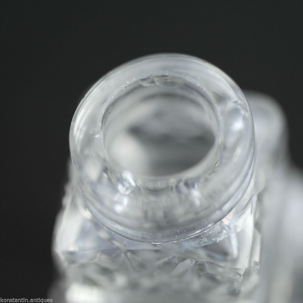 Antique 1931 cut glass perfume bottle solid silver topped