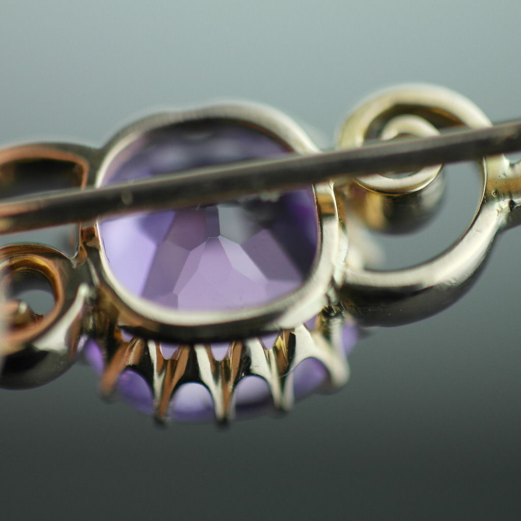 Antique 4.30ct Siberian Amethyst 14ct gold pin brooch 56 Russian Empire