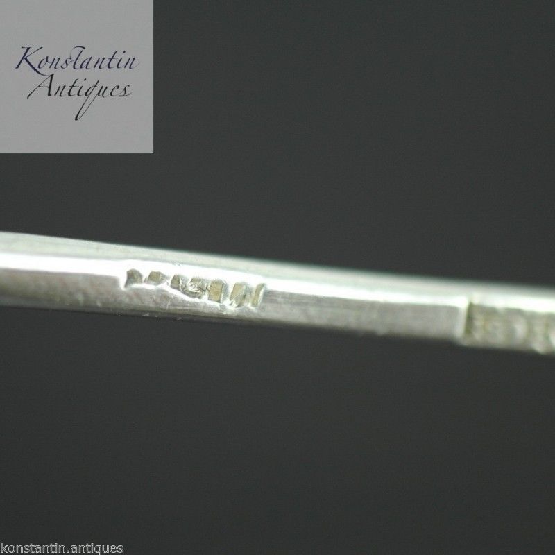 Antigua cuchara de plata maciza de 1894 Imperio Ruso 84 Té Café