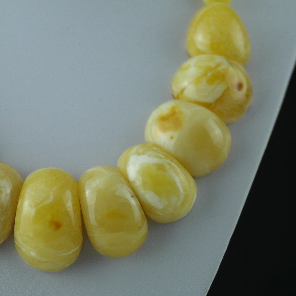 Elegant German Genuine Amber half beads necklace