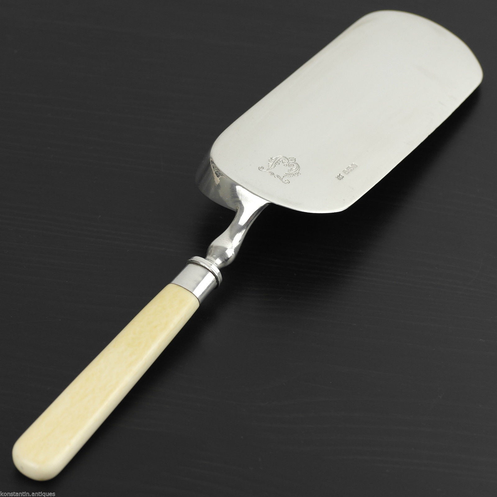 Antique huge solid silver serving Crumb Tray from Sheffield