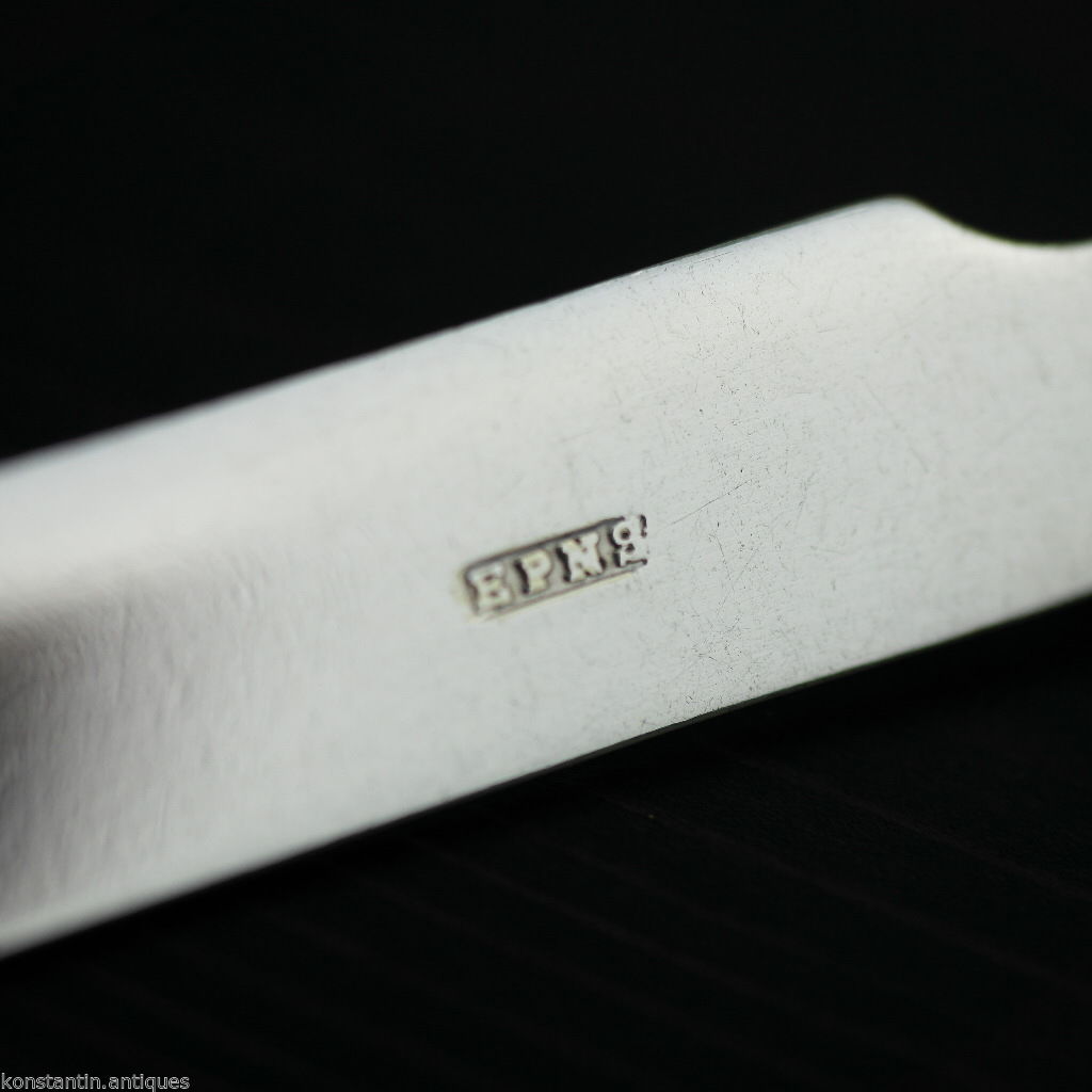 Antikes, versilbertes Messer mit Perlmuttgriff, EPNS British Empire