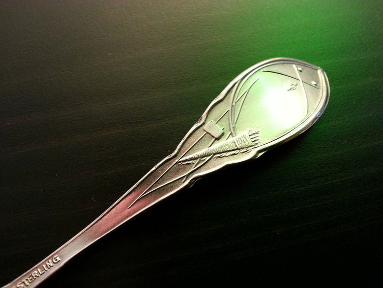 Antique enamel sterling silver spoon Canada Roden Bros Ltd