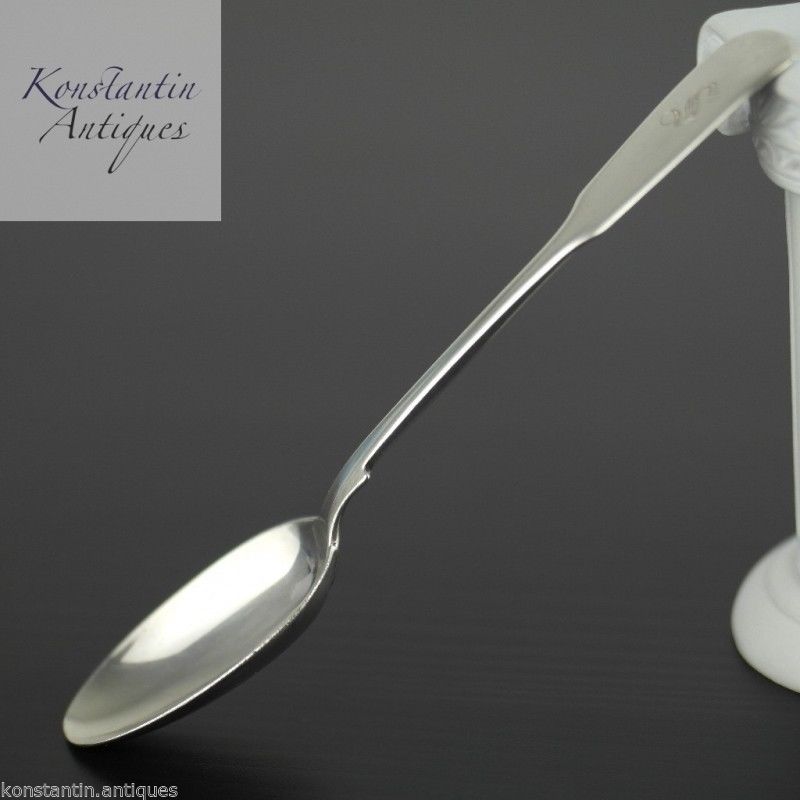 Cuchara antigua de plata de ley del siglo XIX S London 1850 Victorian Duty
