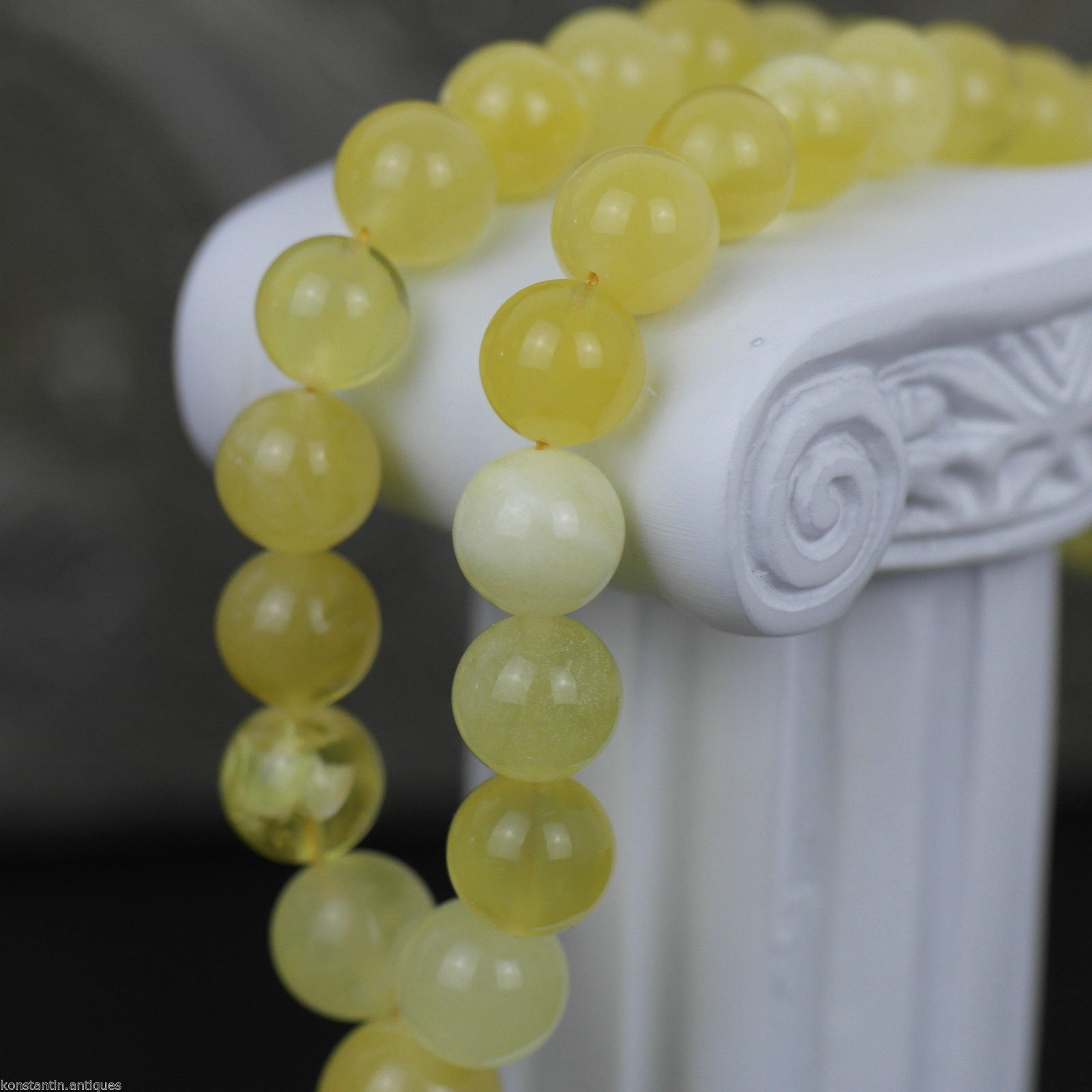 Cuentas genuinas de ámbar báltico 9 mm Islam Tasbih Rosario blanco yema nublada