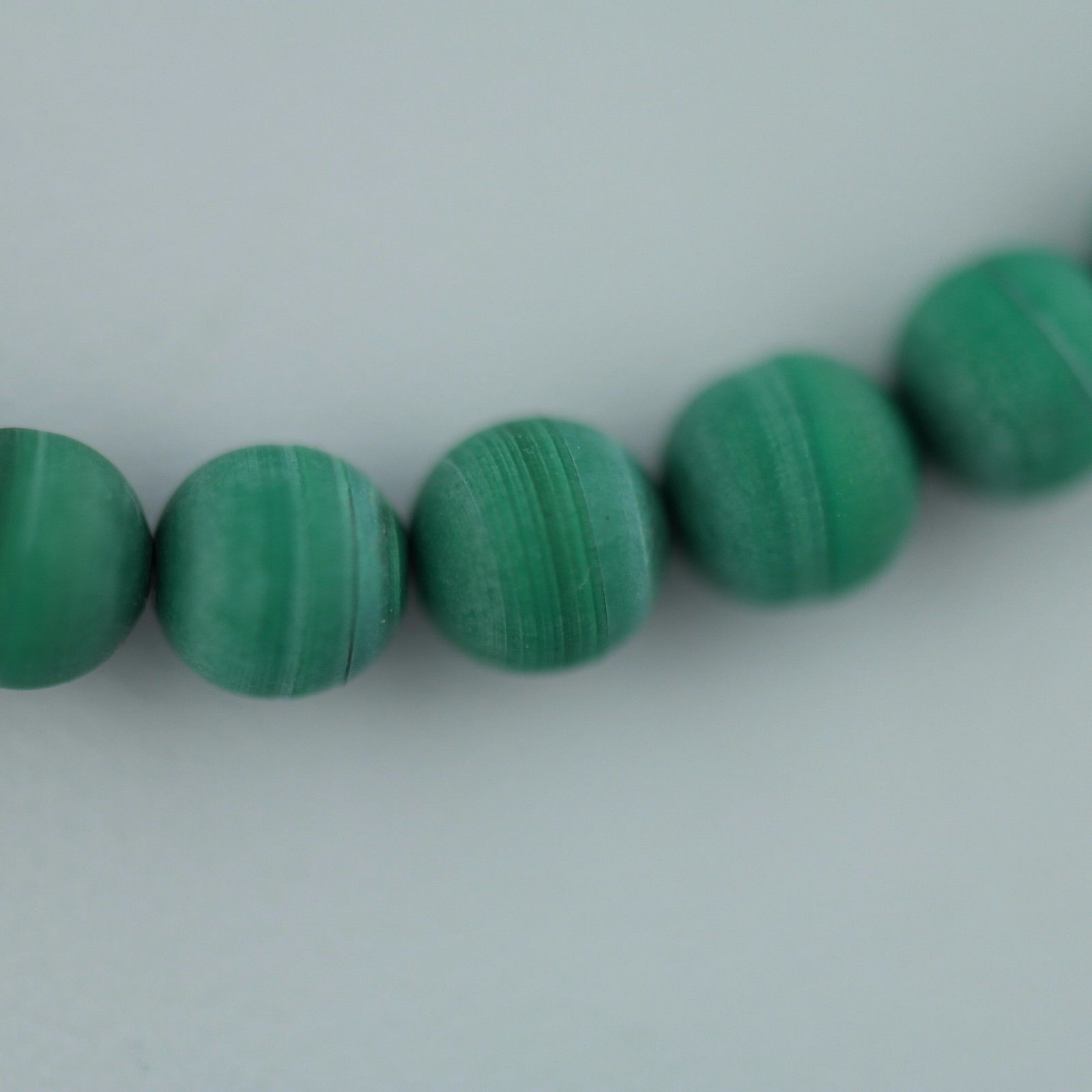 Antique malachite beads necklace with solid silver lock Portugal
