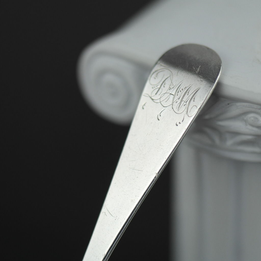 Georgian 1822 solid silver spoon London maker William Bateman DAM sterling duty