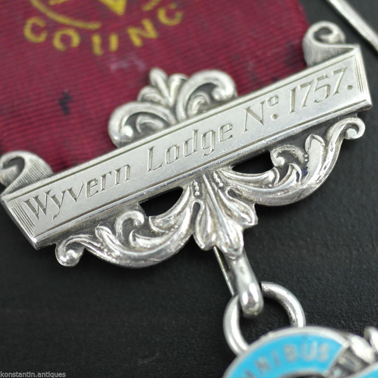 Medalla de plata de ley vintage de 1960 Londres L Simpson PRIMO RAOB Wyvern