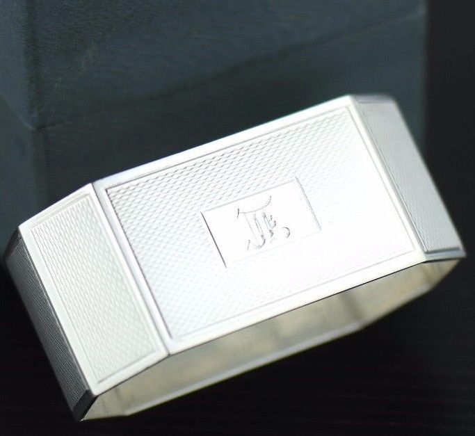 Vintage 1940 sterling silver napkin ring Birmingham Morse Watford JL solid gift