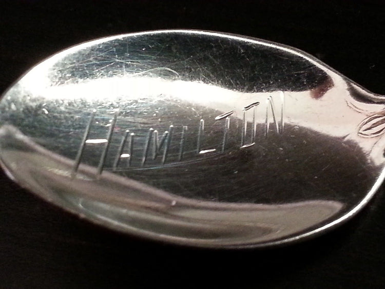 Antiker Emaille-Löffel aus Sterlingsilber von Hamilton BMco Canada