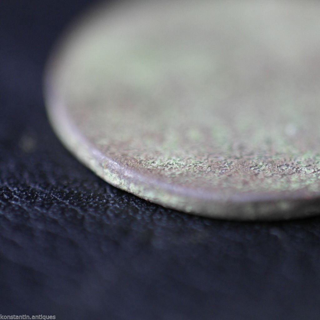 Antique 18thC coin kopek Russian Empire Tsar era Crowned Double head Eagle