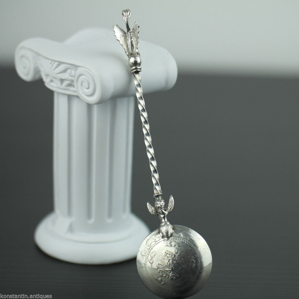 Antique solid silver coin spoon Ottoman Empire Turkey Kurush Islamic harpy rare