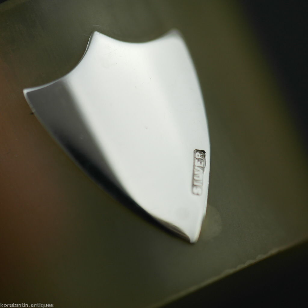 Antiker schottischer Horn-Serviettenring mit massivem Silberschild